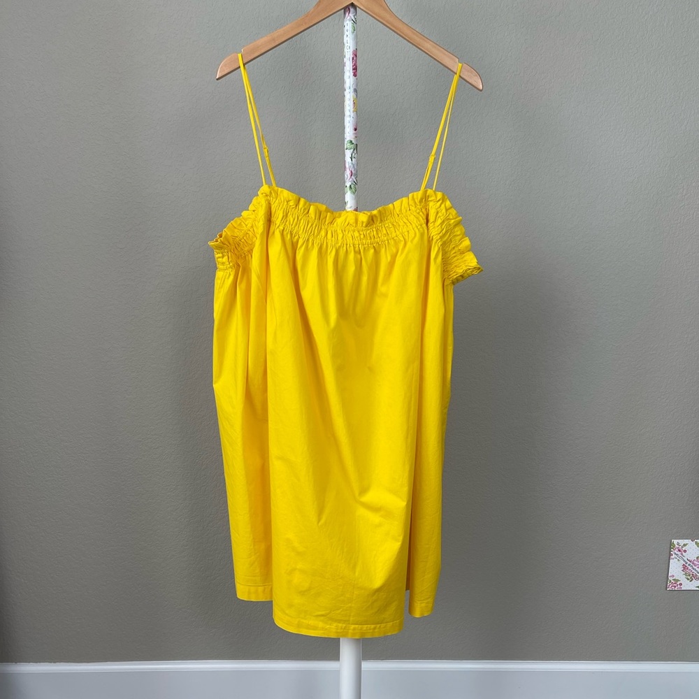 H&M DRESS Cotton Yellow Ruffle-trimmed - NWT XXL
